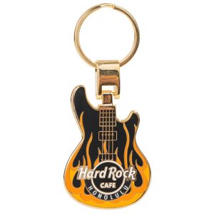 Flame Guitar Keychain