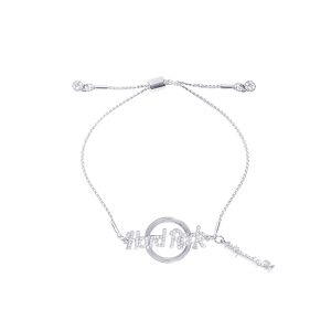 Silver Logo Pendant Bolo Bracelet