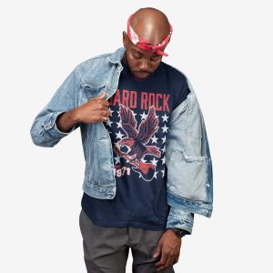 Americana Eagle Guitar Tee in Navy