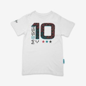 Youth Fit Messi x Hard Rock 10 Tee in Silver